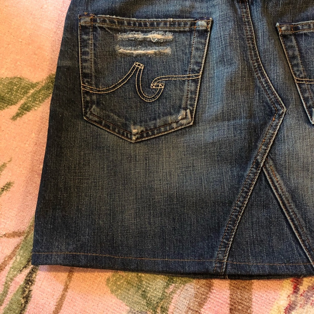 Y2K 90’s AG Mid-box skirt denim jean mini skirt - Picture 7 of 15